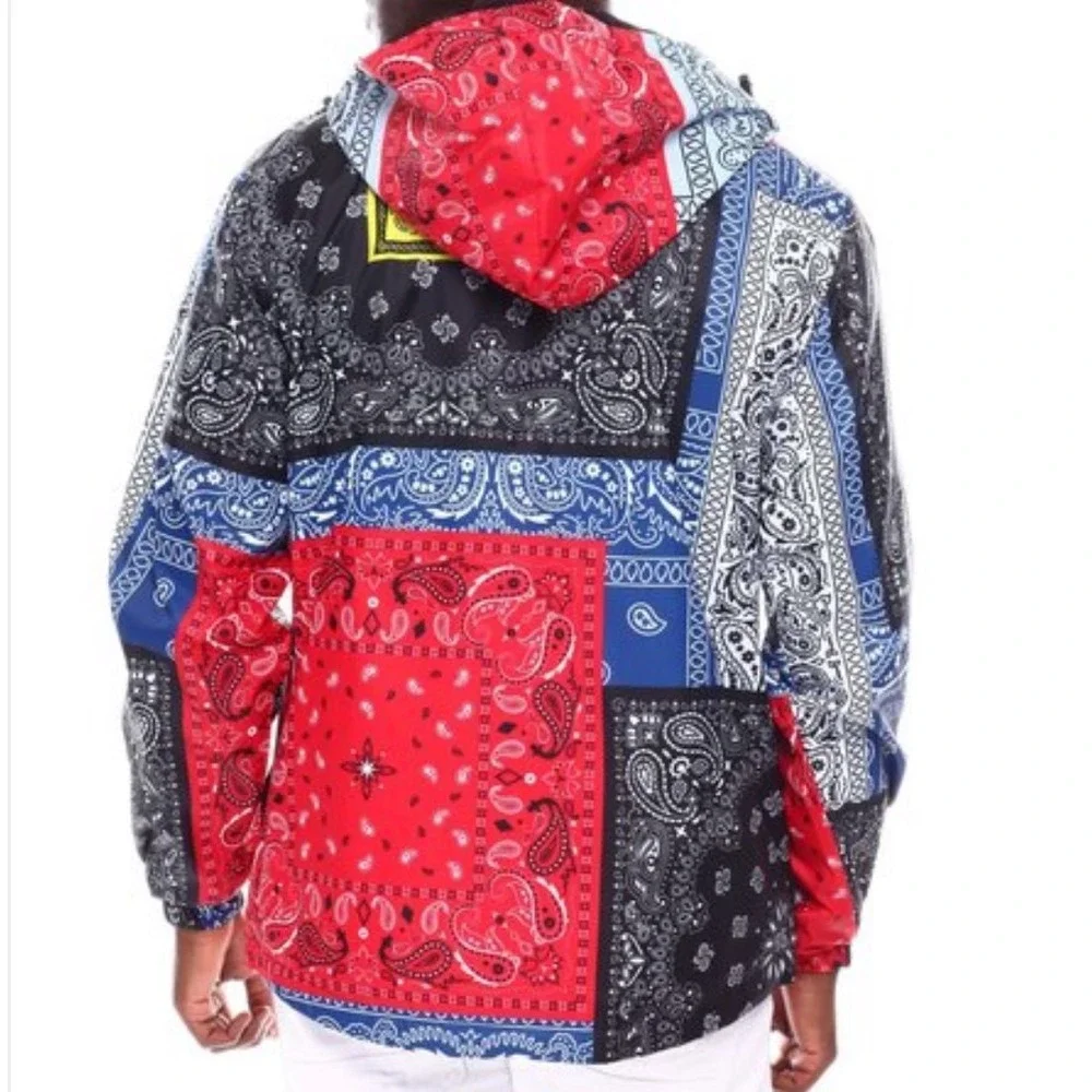 Bleecker & Mercer Bandana Windbreaker Jacket New With Tags Mens Small